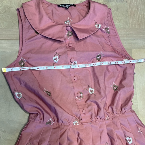 Betsey Johnson Pink Peter Pan Collared Floral Dress - Picture 4 of 6
